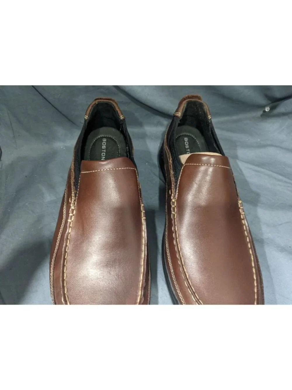 Bostonian Men's Kongo Excel Slip On Shoes Leather Brown Size 10 WIDE NEW IN BOX!